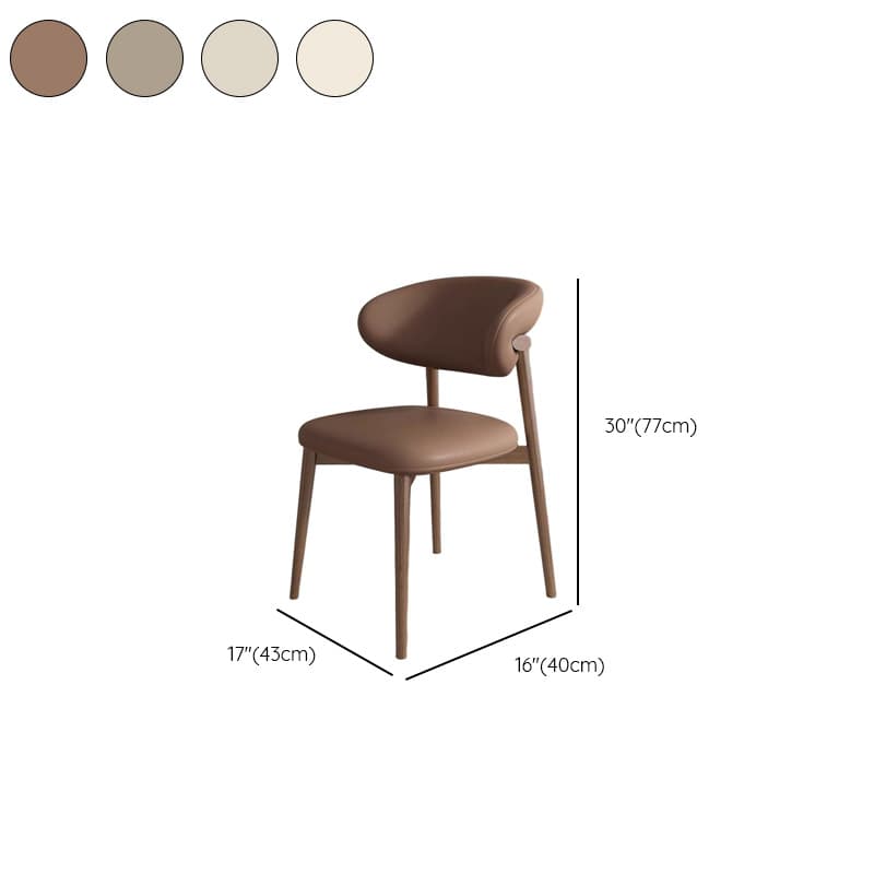 Modern Padded Armless Chair with Lumber Legs and Low Back thumbnail 15