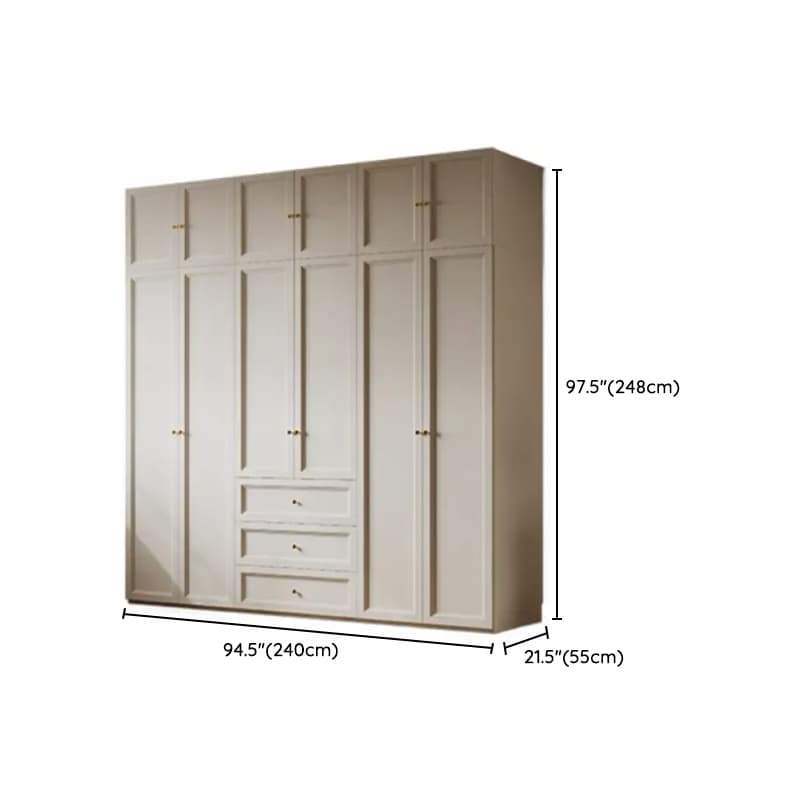 Chalk Modish Self-supporting Cabinet Armoire with Soft Close Drawer, Soft Close Door, and Hinged Hanging Rod thumbnail 25