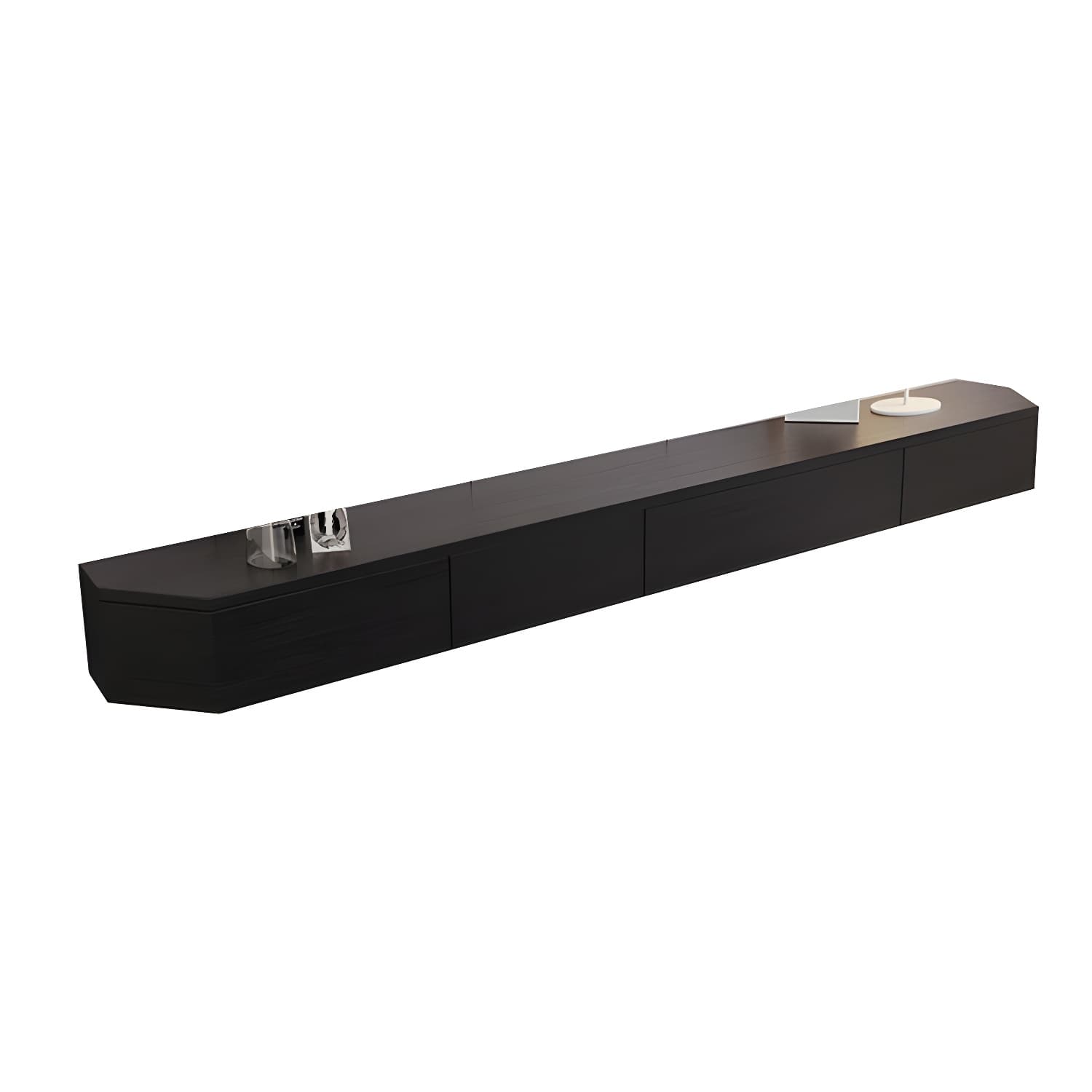 Contemporary Wall-Mounted TV Media Console with Cable Management thumbnail 7
