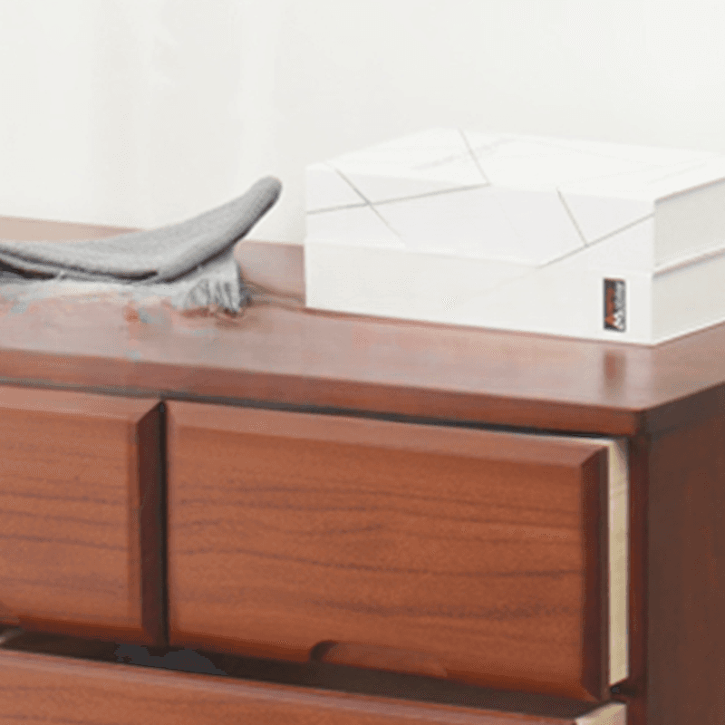 Sepia Minimalist Raw Wood Lingerie Chest/Dresser Vanity Combo with Multiple Drawers in Vertical/Horizontal Orientation thumbnail 7