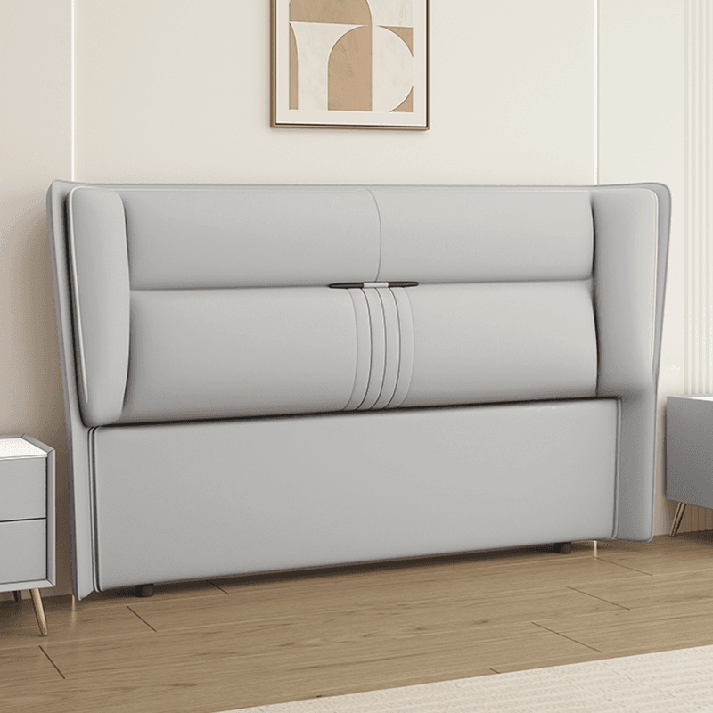 Trendy Panel Headboard in Natural Wood with No Distressing, Rectangle Shape for King/Queen/Full Bed, Sponge Upholstery, Standard Height thumbnail 5