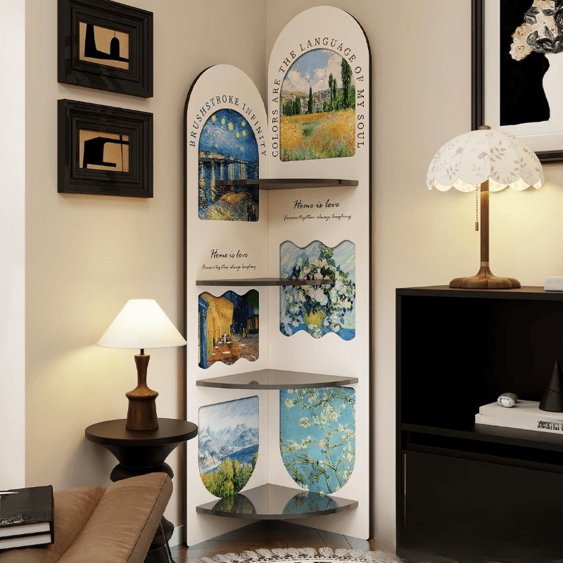 Modern Simple Style Nook Decorative Cabinet with 4 Exterior Shelves, Laminate Countertop in Midnight Black thumbnail 7