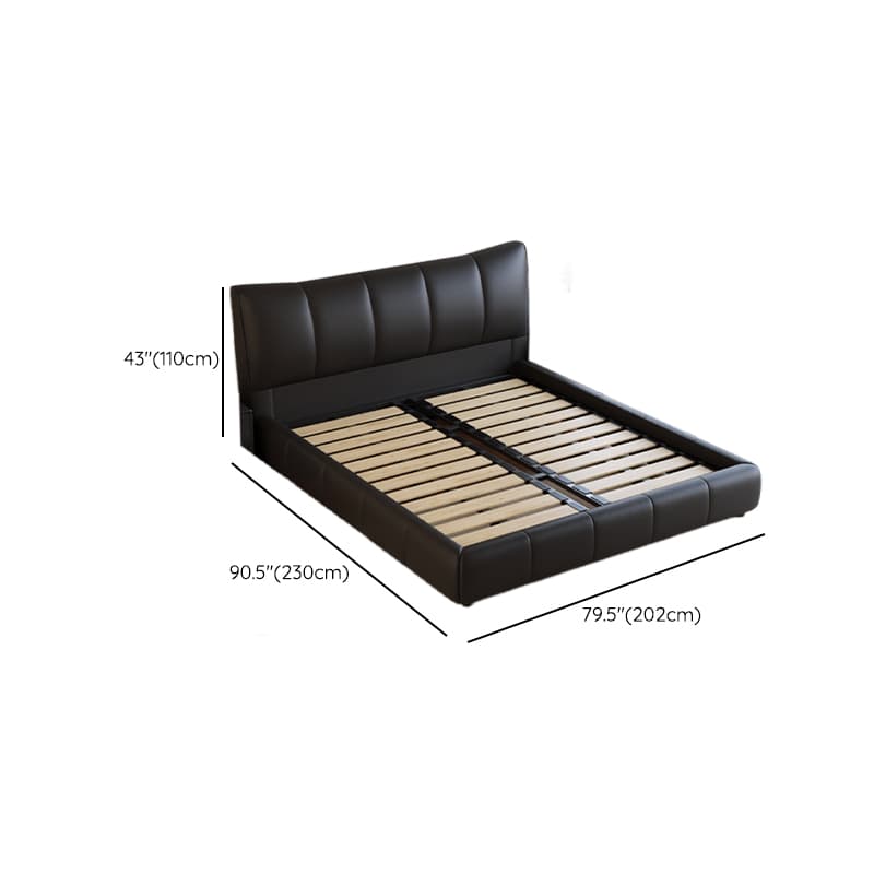 Ink Simplistic Storage Bed/Platform Bed in Genuine Leather with Leg for Bedroom thumbnail 11