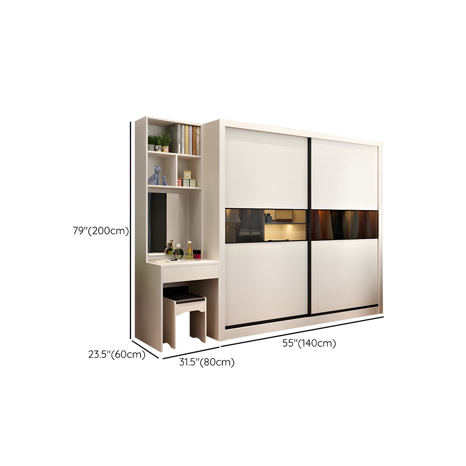 Contemporary Home Engineered Wood Wardrobe Freestanding Wardrobe Closet thumbnail 11