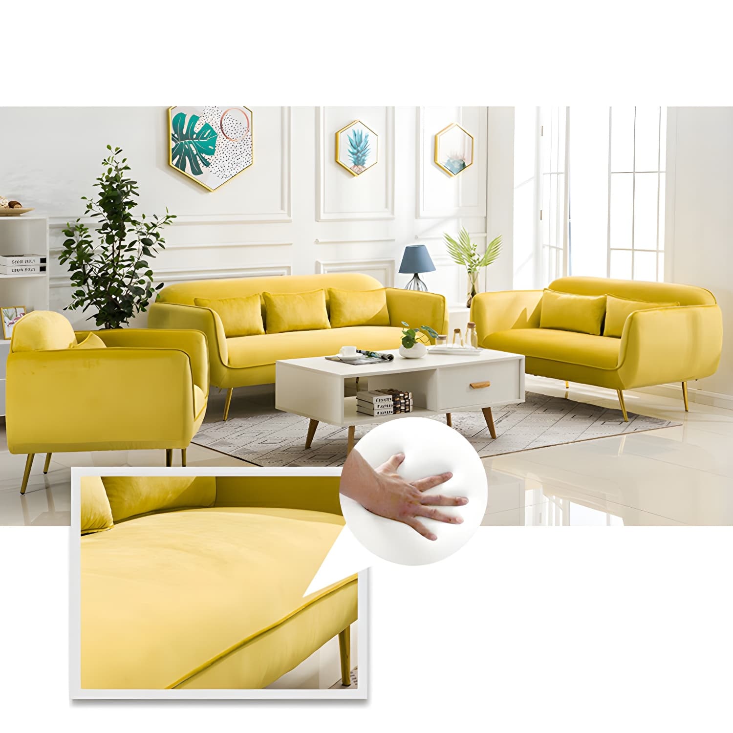 Glam Tight Back Loveseat with Flared Arm and Extra Pillows for Home and Apartment thumbnail 26