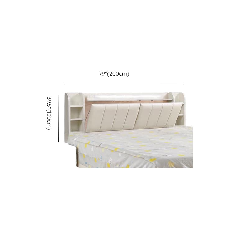 Simple Free-standing Standard King(76"W x 80"L)/Queen(60"W x 80"L)/Full(54"W x 75"L) Panel No Distressing with Shelves Included and Illumination Light in Timber thumbnail 16