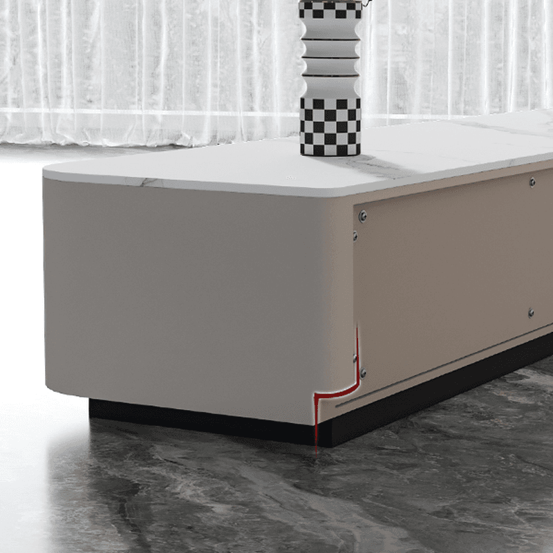 Rectangle Parlor TV Stand with Light and Gate Door thumbnail 10