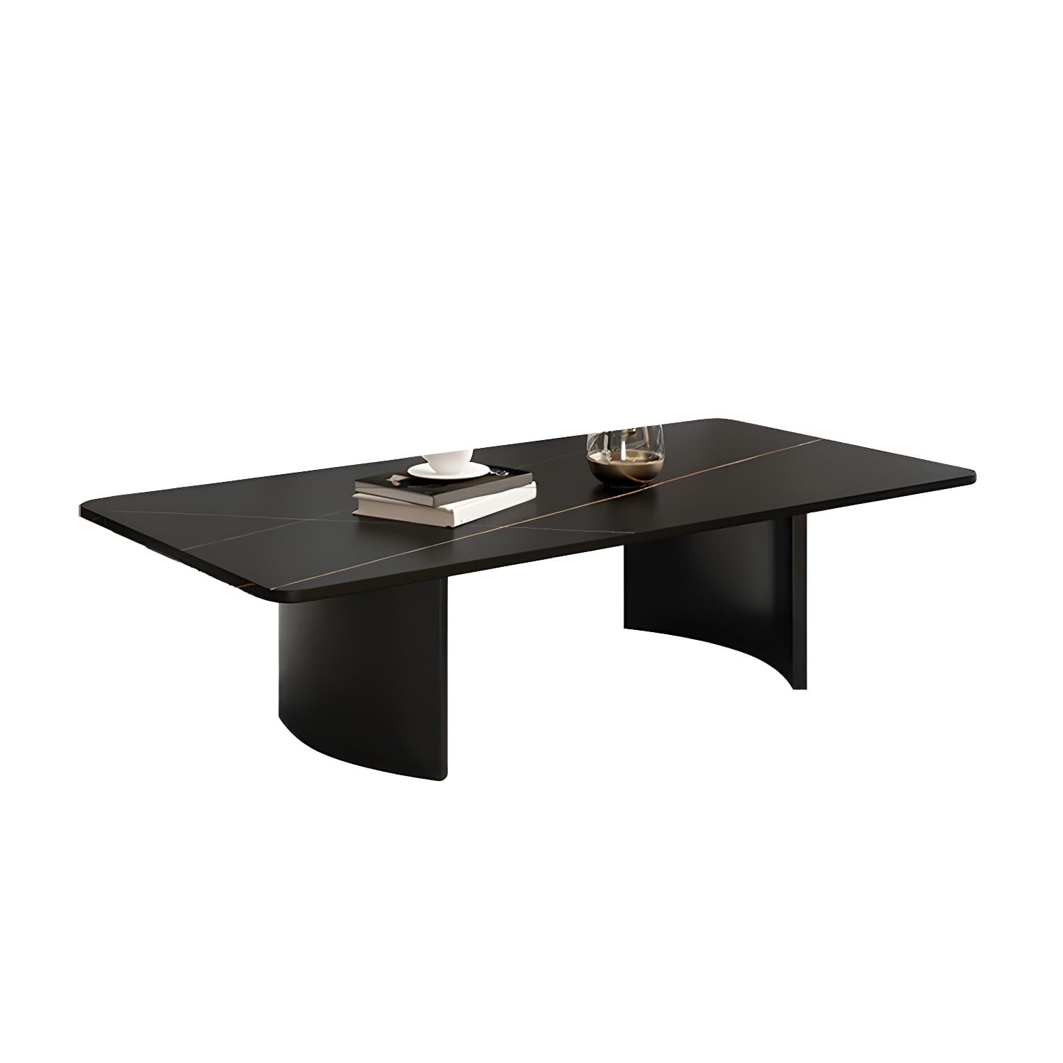 Glam 15.7" H Rectangle Slate Coffee Table Steel 2 Legs Cocktail Table thumbnail 11