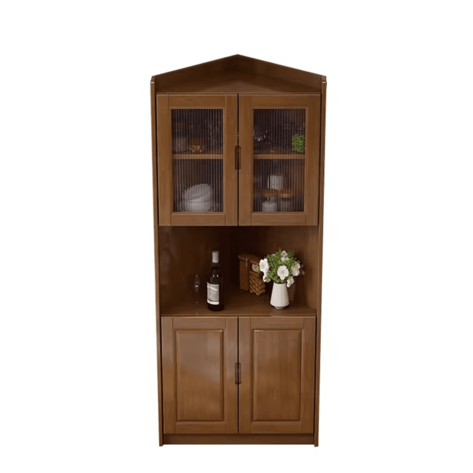 Independent Rubberwood Utility Storage Cabinet with Shelves, Living Room thumbnail 9