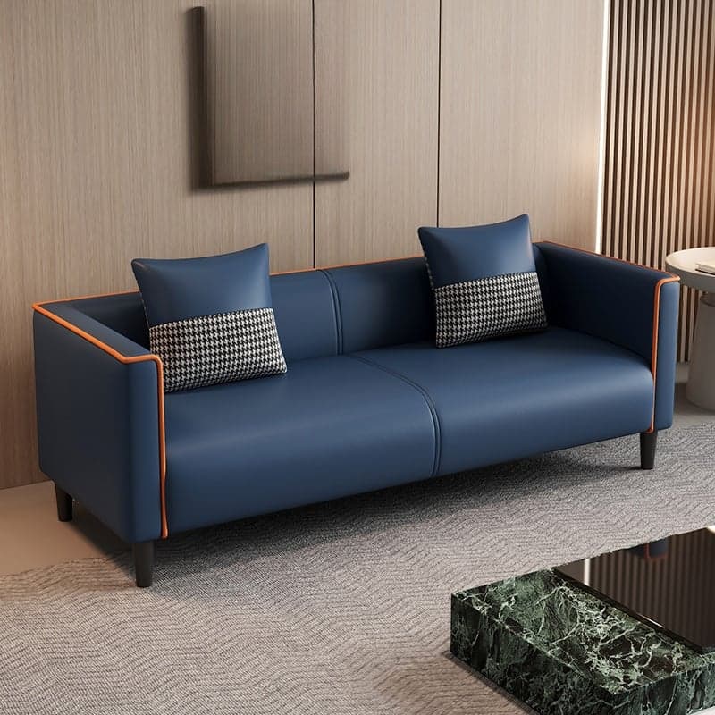 Versatile Standard Sofa/Loveseat/Single Sofa in Synthetic Leather with Dark Blue/Sage/Amber Color and Arm thumbnail 2