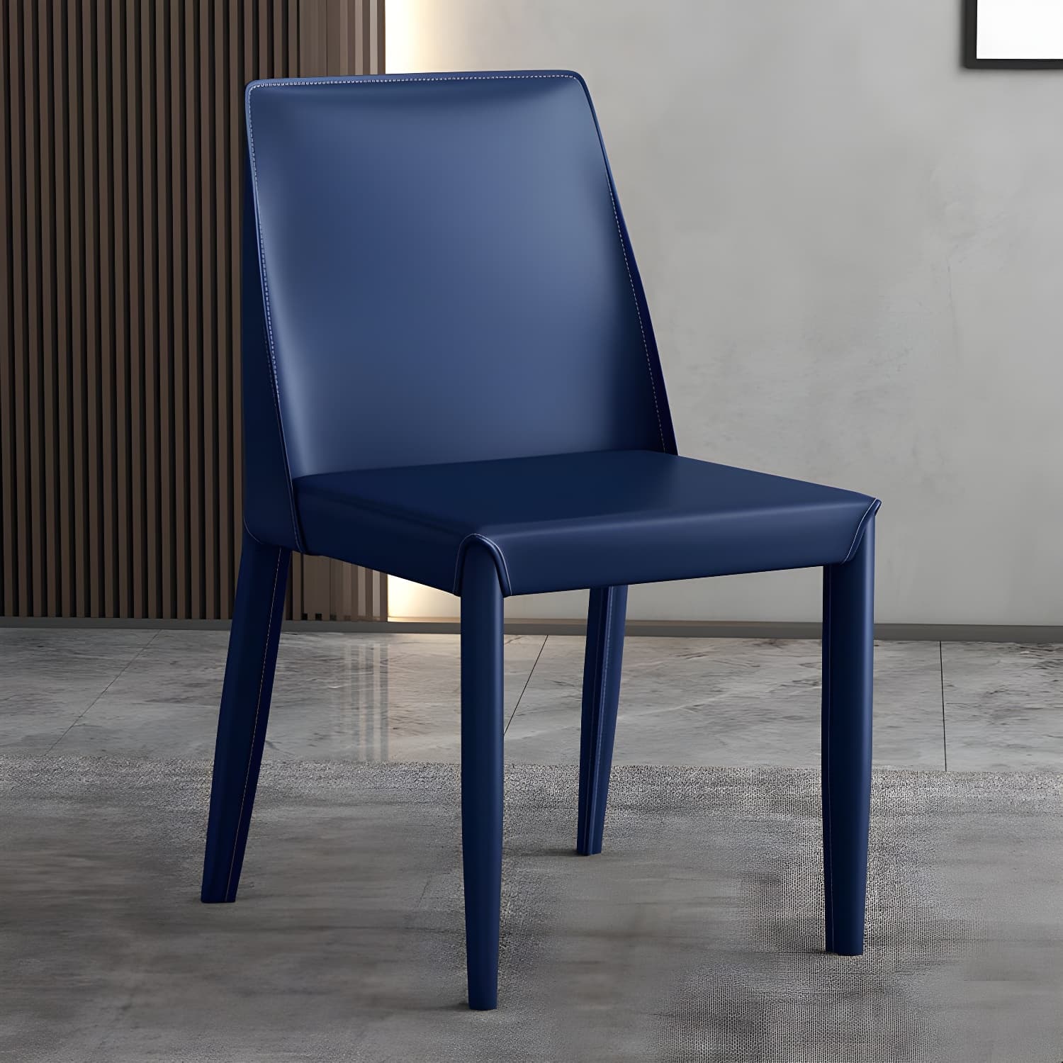 Modern Leather Dining Chair Parsons Furniture with Steel Legs in Matte Finish for Home thumbnail 26