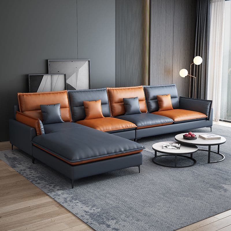 Casual Straight Stain Resistant Sofa in Dark Grey with Horizontal Orientation, Sponge Seat Fill, and Square Arm thumbnail 1
