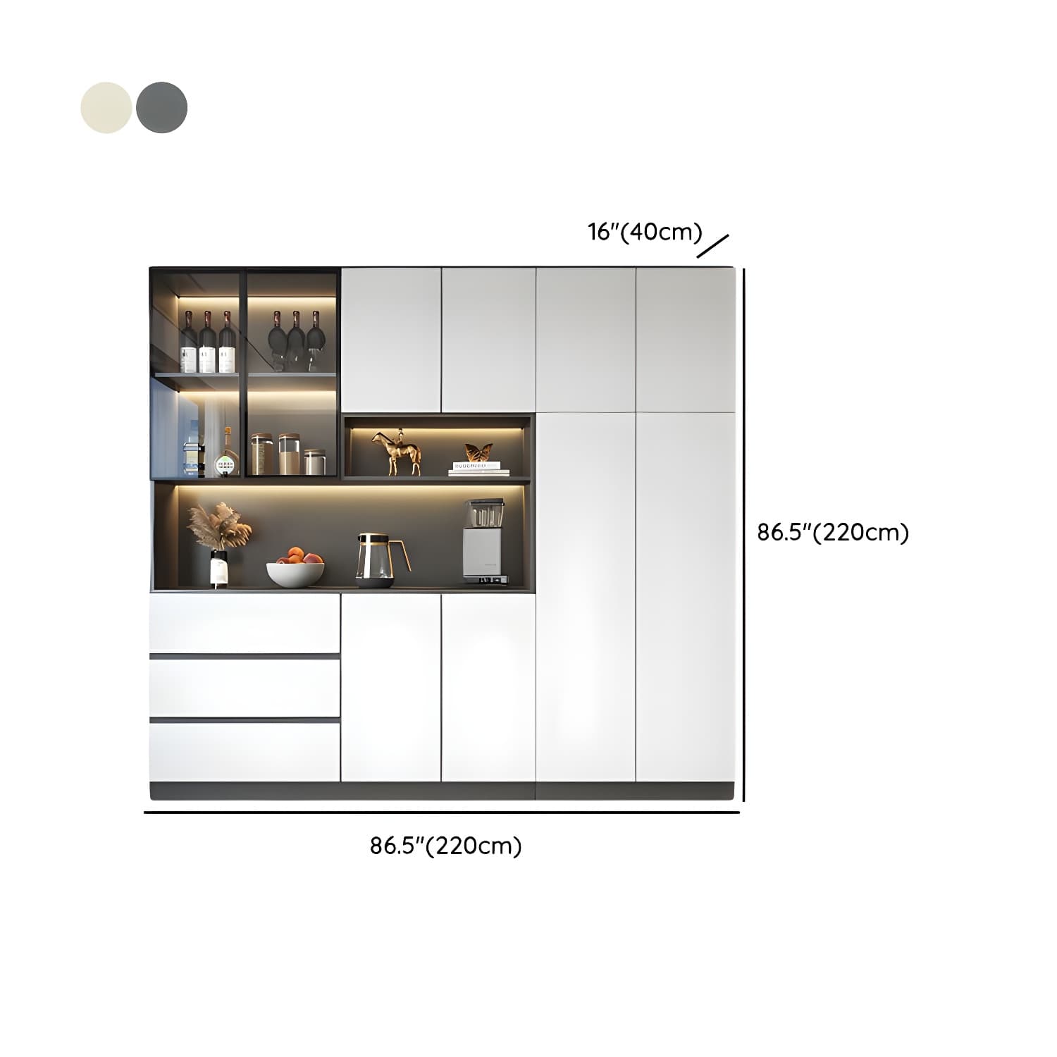 Modern Living Room Manufactured Wood Sideboard with Lighting thumbnail 30