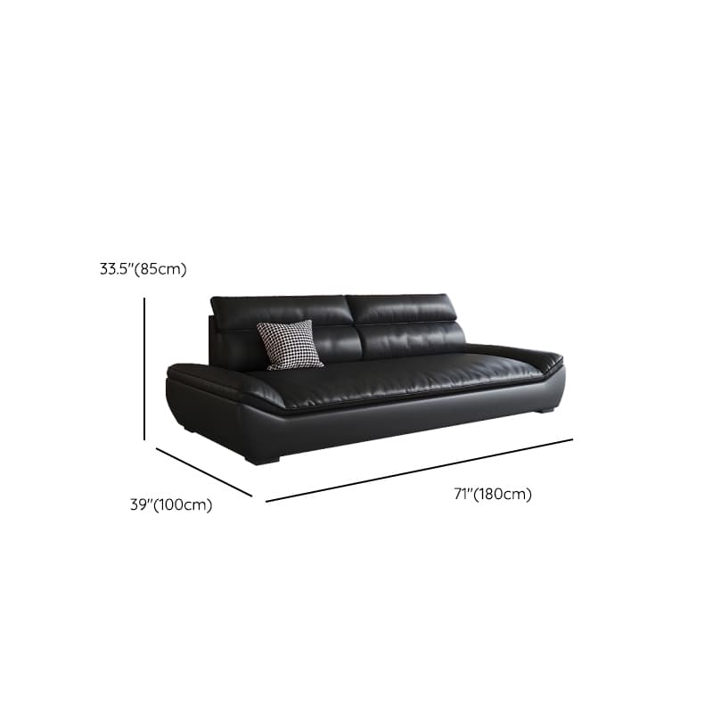 Contemporary Modern Solid Color Stain Resistant Standard/Single Sofa in Midnight Black, Seats 4/5/3 with 1 Pillow thumbnail 8