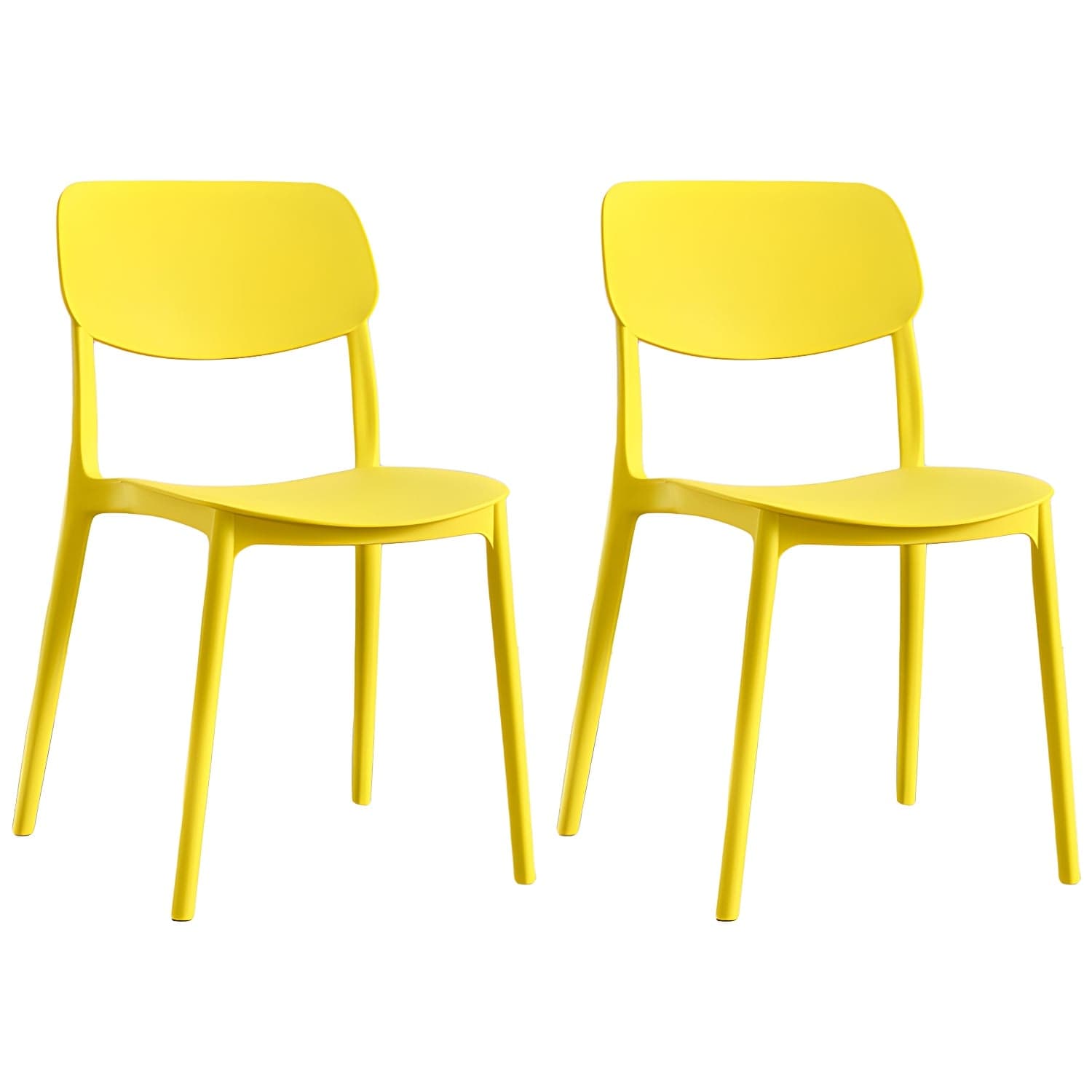 Scandinavian Stackable Armless Dining Chairs Plastic Open Back Dining Side Chair thumbnail 11