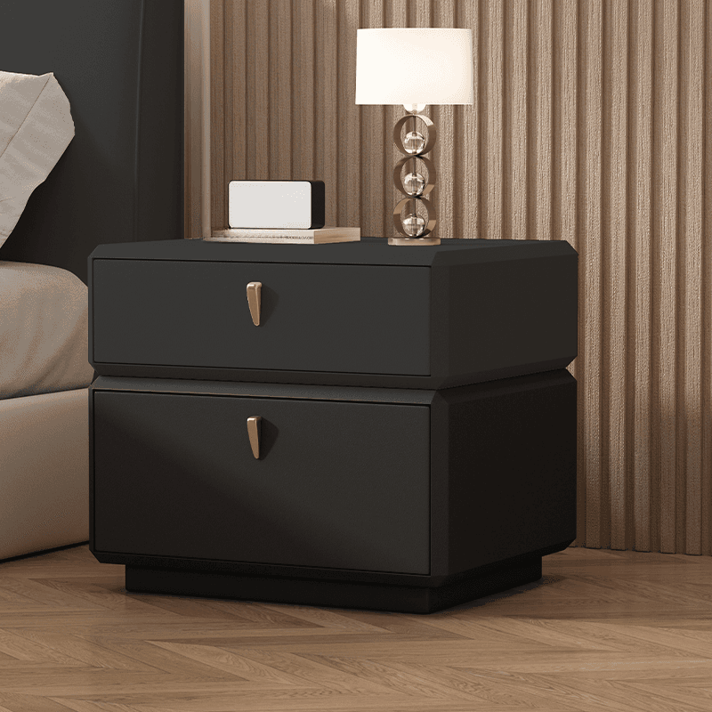 Organic Modern 2 Tiers Nightstand With Drawer Organization in Pleather thumbnail 3