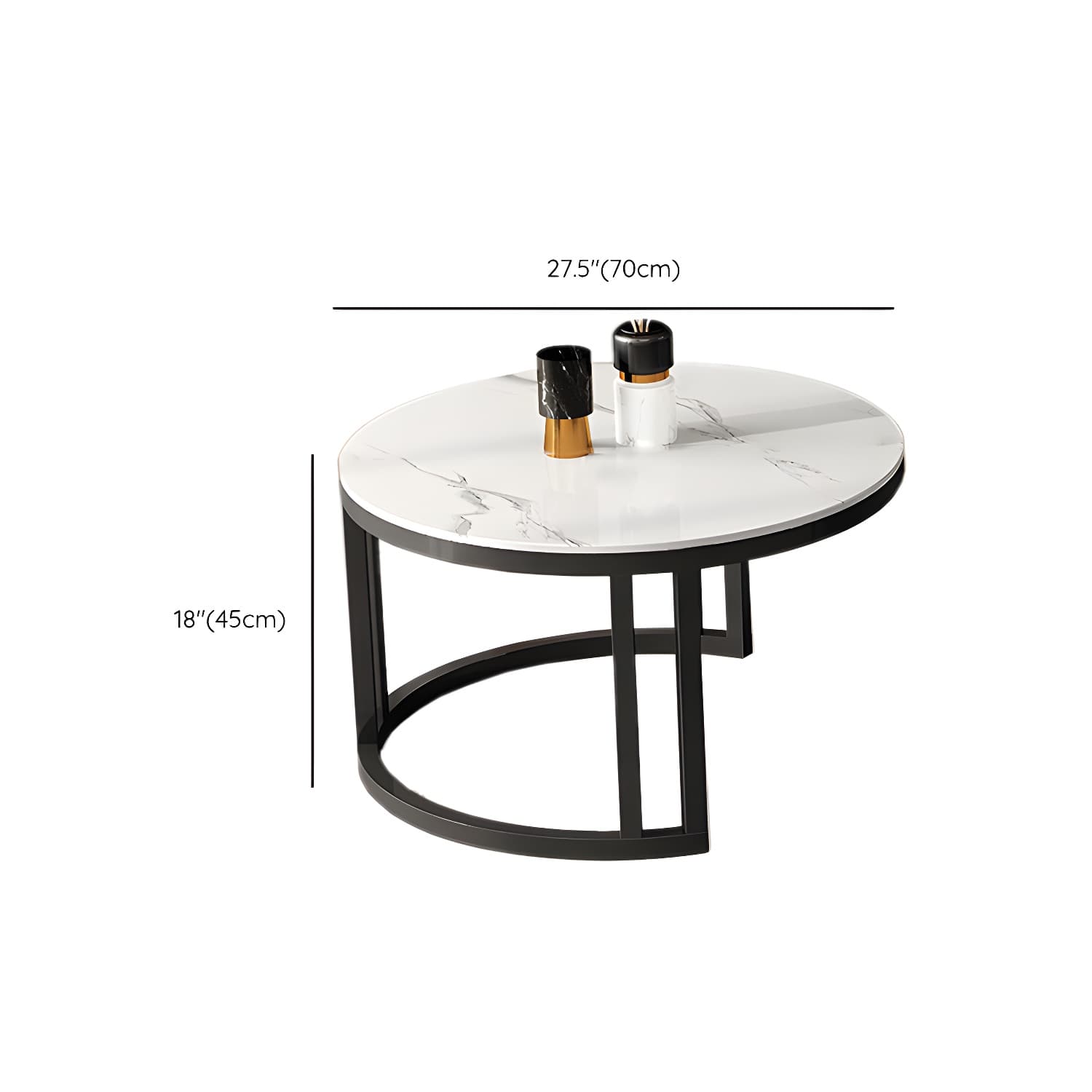 Slate Coffee Table Oval Nesting Coffee Table Set with Metal Legs thumbnail 19