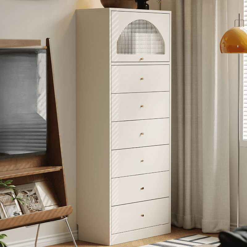 Chalk Casual Composite Wood Combo Dresser for Parlor with 6/3/5 Drawers and Hutch in Vertical Orientation thumbnail 2