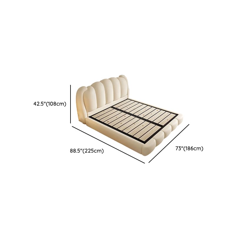 Solid Color Storage Included Panel Bed with 3 Storage Boxes, Panel Headboard, and Sponge Upholstery for Bedroom thumbnail 14