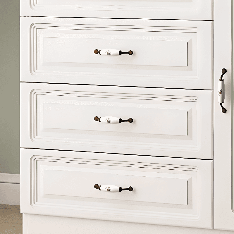 Sleeping Room Use Trendy White Wood Wardrobe Chest with Shelves thumbnail 10