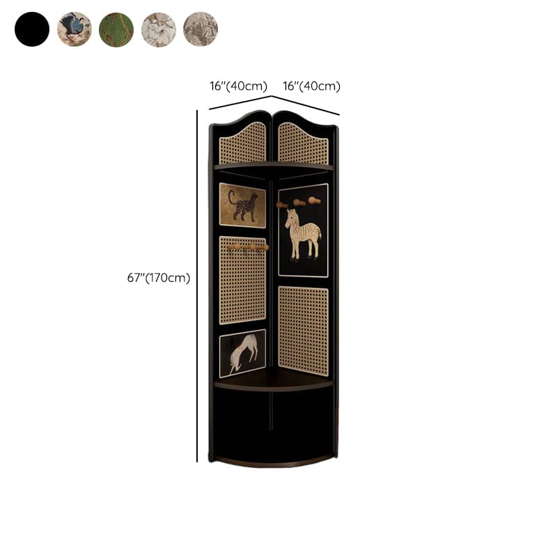 Modern Simple Style Nook Decorative Cabinet with 3/4 Exterior Shelves, Lumber Countertop in Midnight Black thumbnail 17