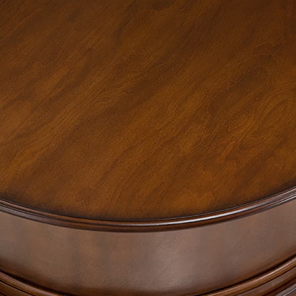 Traditional Medium Brown Corner Accent Cabinet with Wood Countertop and Exterior Shelving thumbnail 9