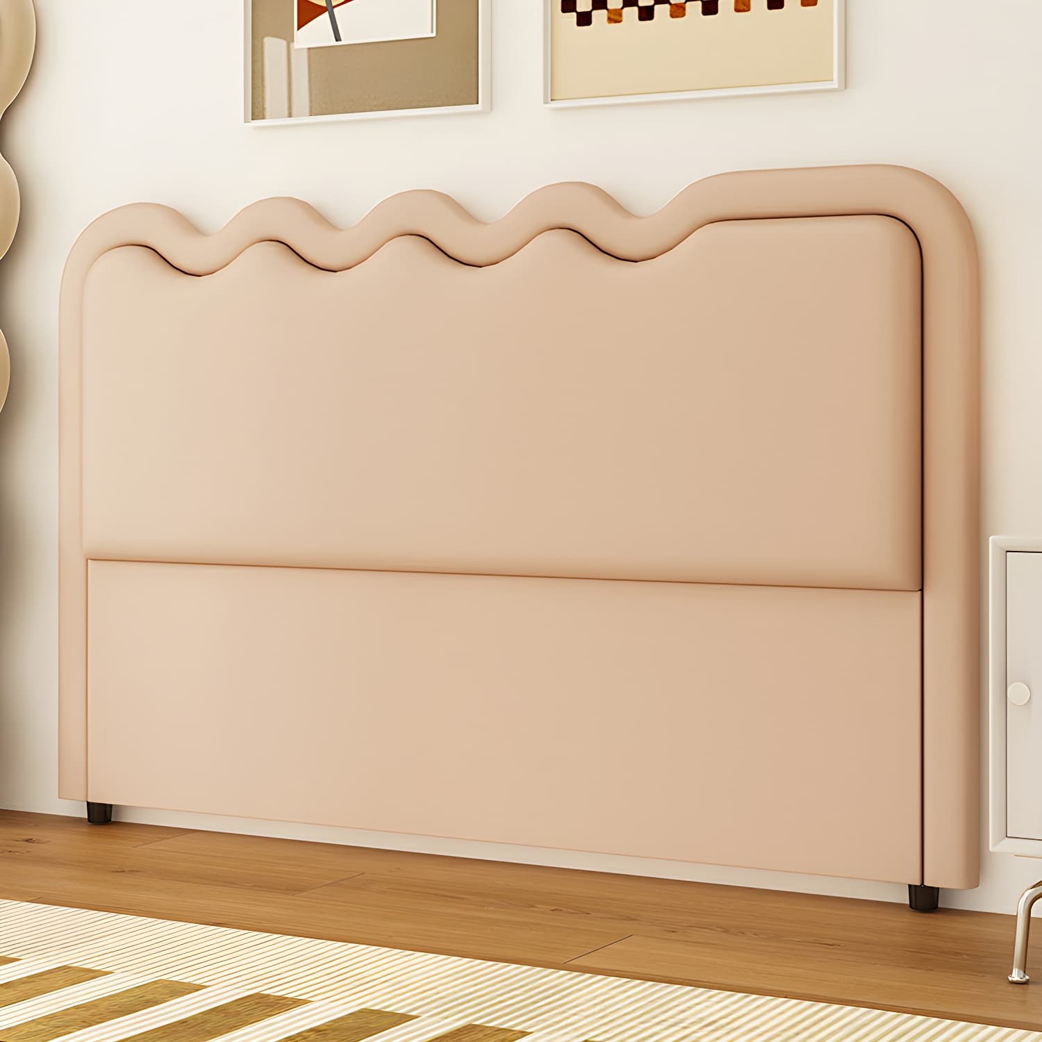 Modern Upholstered Panel Headboard with Leather Upholstery and Rectangular Shape thumbnail 8
