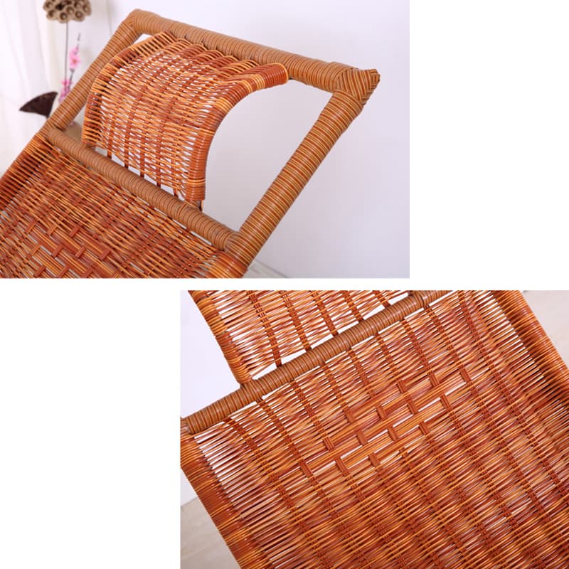 Ergonomic Wicker Front Porch Rocking Chairs with Rear Back, Stationary thumbnail 29