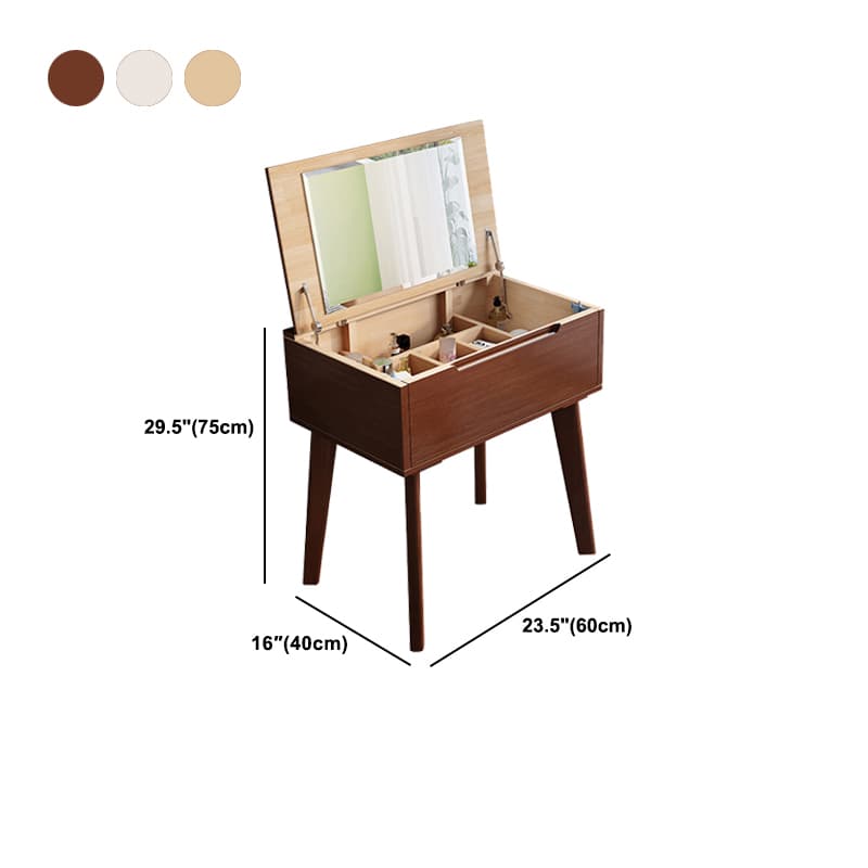Solid Wood Vanity Dressing Table Scandinavian Flip-Top Vanity Desk thumbnail 12
