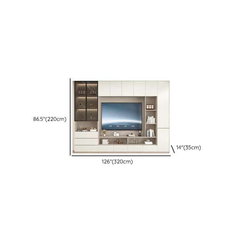 Rectangular Entertainment Center with Hutch, 2 Bookcases, Bridge, and Hutch Included thumbnail 12