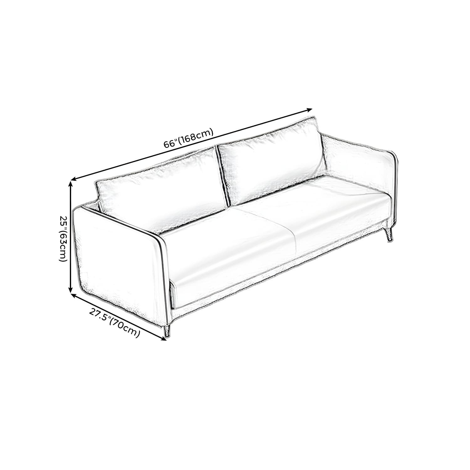 Standard Square Arm Leather Stain Resistant Sofa Couch with Pillows thumbnail 18