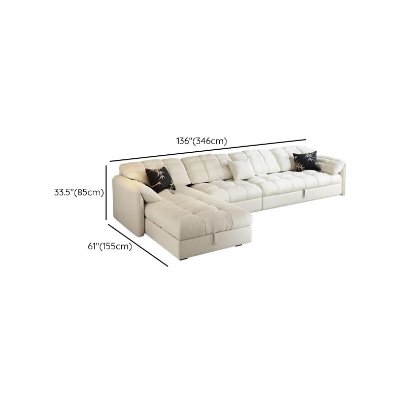 L-Shape/Straight White Sofa/Sofa Recliner with Under-seat Storage and Left/Horizontal Orientation thumbnail 13