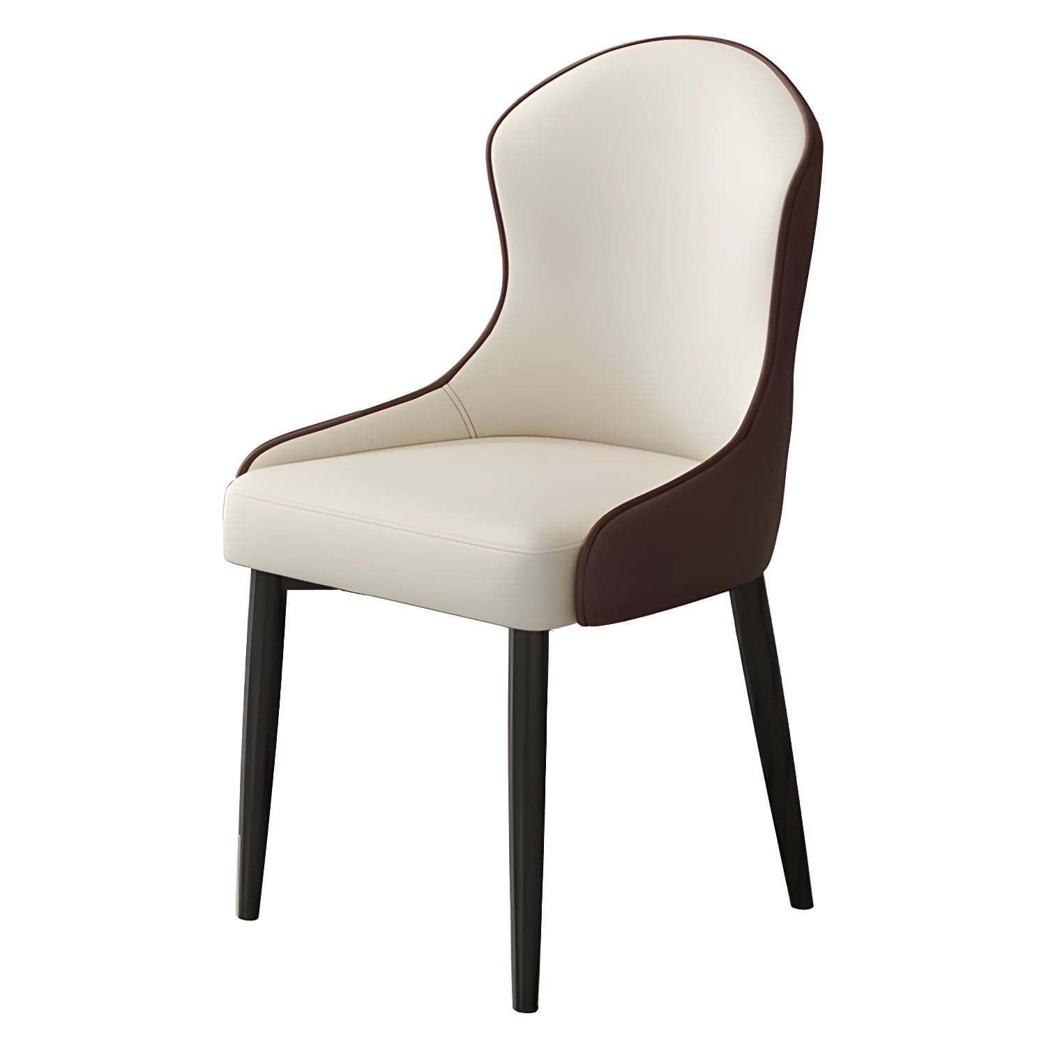 Wingback Faux Leather Side Chair with Metal Legs and Upholstered Seat for Kitchen & Dining thumbnail 4