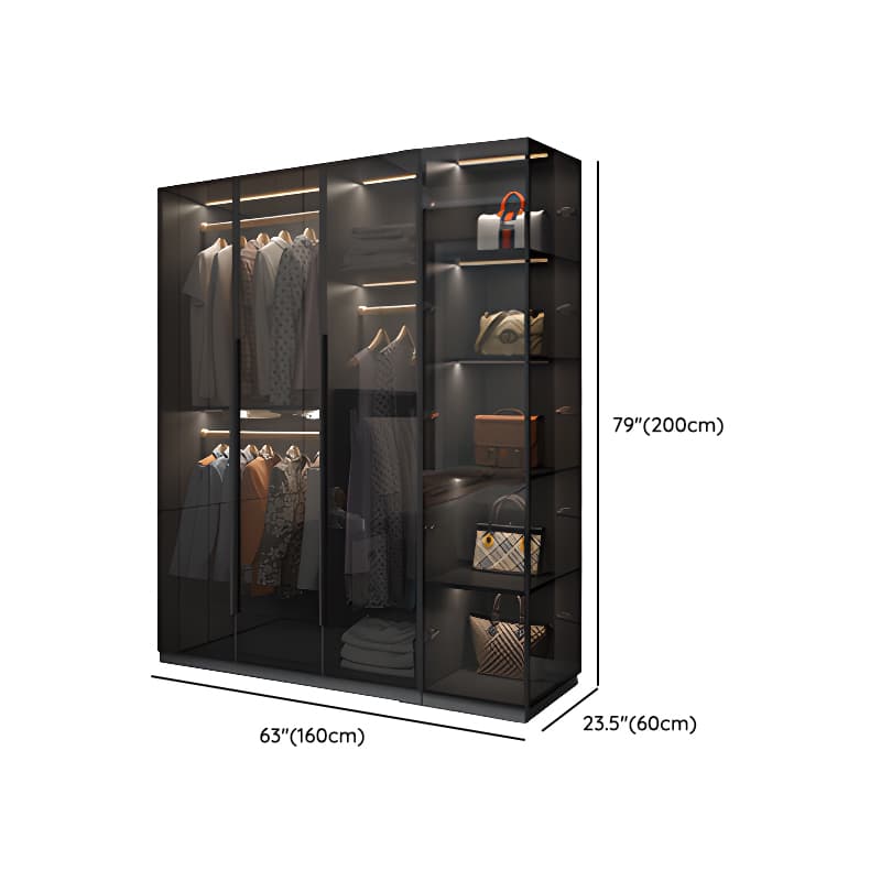 Midnight Black Unattached Lumber Armoire Cabinet with Soft Close Door, Interior Shelves, Clothing Rod and Soft Close Drawer thumbnail 14