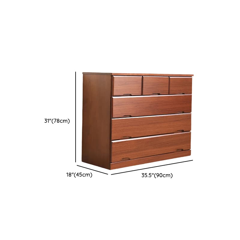 Sepia Minimalist Raw Wood Lingerie Chest/Dresser Vanity Combo with Multiple Drawers in Vertical/Horizontal Orientation thumbnail 13