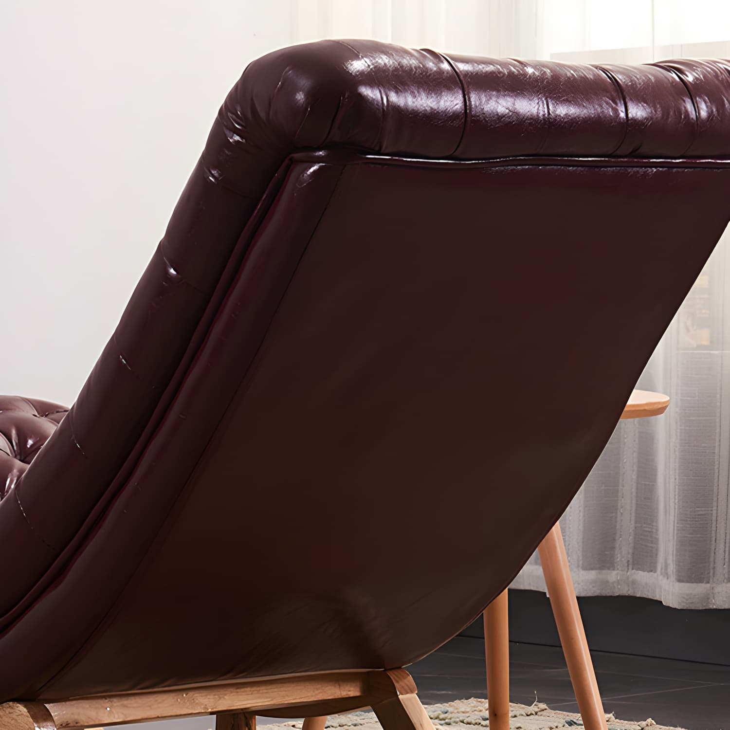 Indoor Leisure Chaise Chair Modern Wooden Upholstered Rocking Chair thumbnail 14