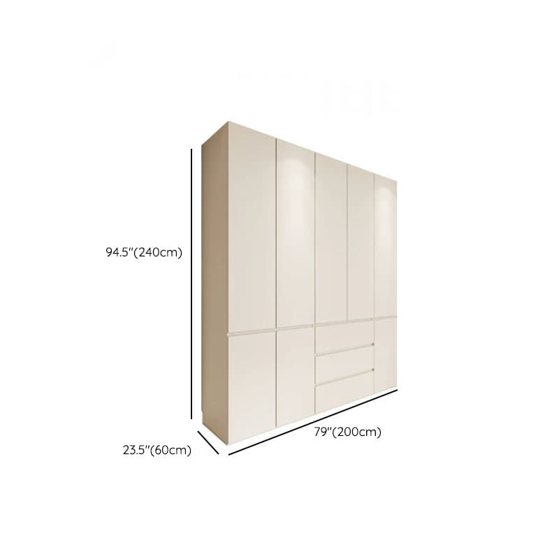 Beige Manufactured Wood Independent Wardrobe Closet with Soft Close Drawer, Soft Close Door, Interior Shelves, and Articulated Mechanism thumbnail 19