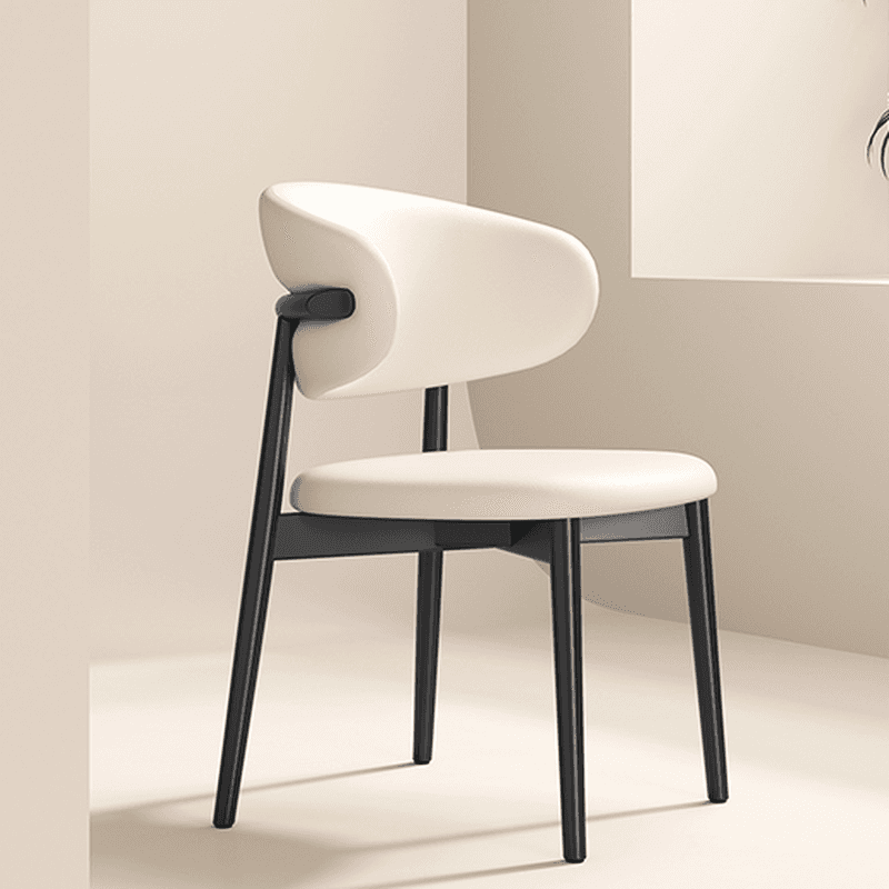 Simplistic Dinette Upholstered Armless Chair with Steel Legs, Low Back, and Foot Pads thumbnail 7