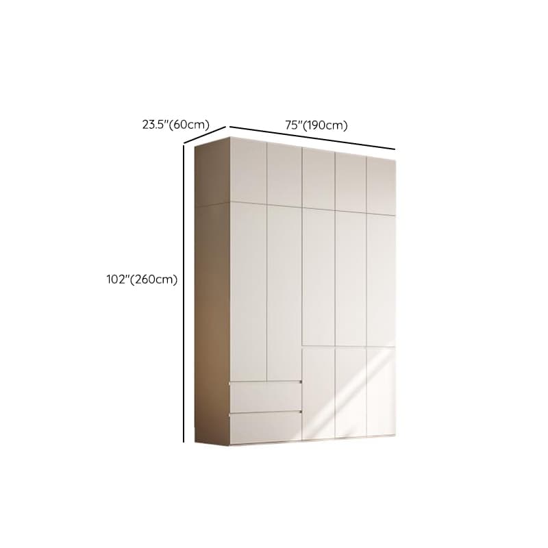 Chalk Modern Natural Wood Standalone Almirah with Soft Close Drawer, Interior Shelves, and Hanging Rod thumbnail 32