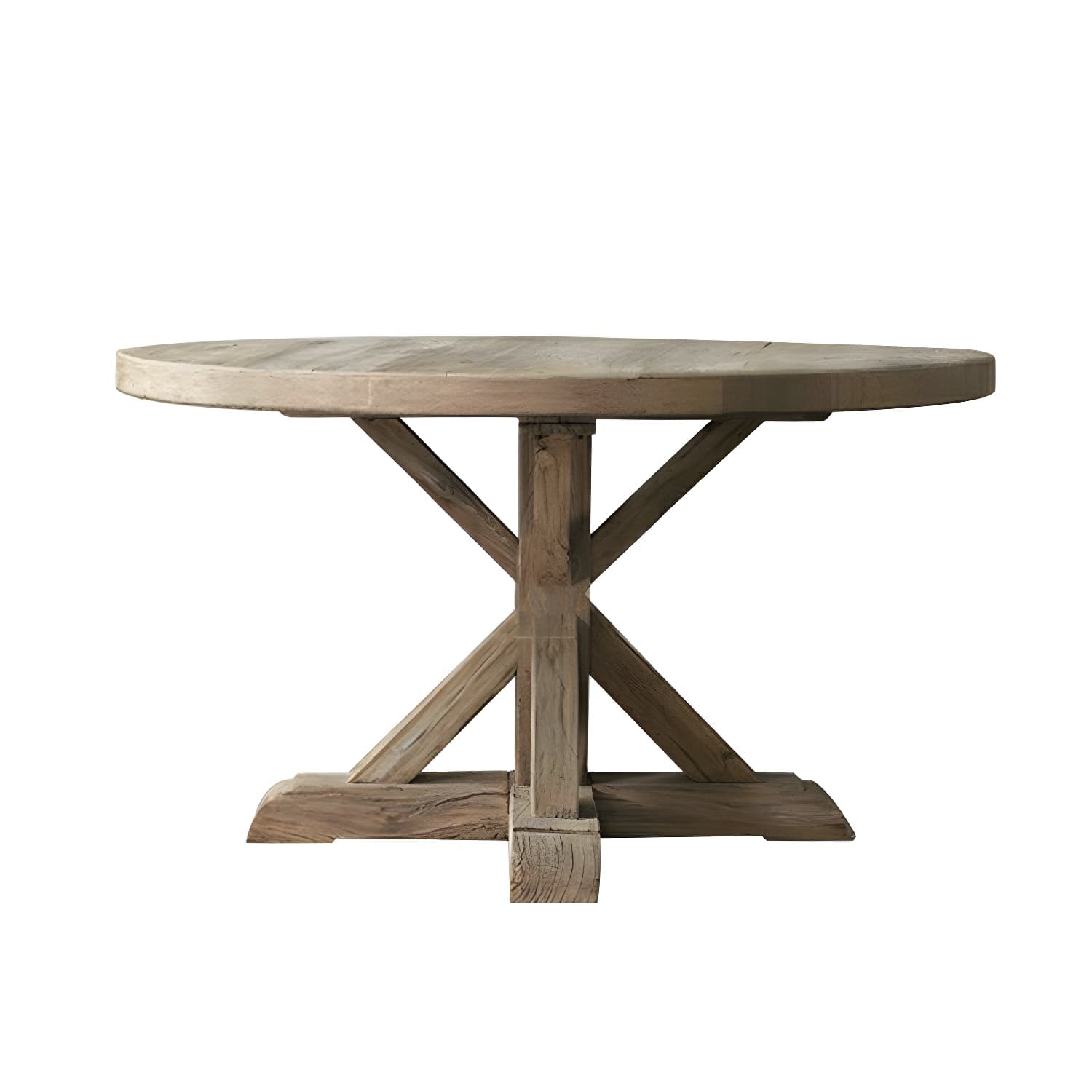 Distressed Solid Wood French Country Round Dining Table for Kitchen & Dining thumbnail 5