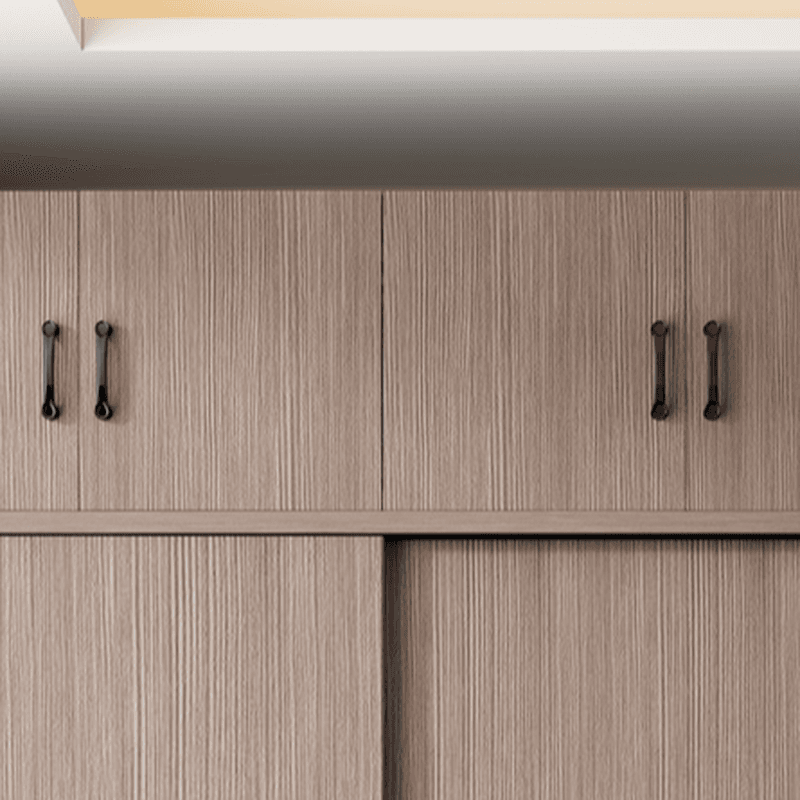 Sleek Natural Finish Modern Wooden Standalone Wardrobe Closet with Soft Close Features and Hanging Rod - image 5