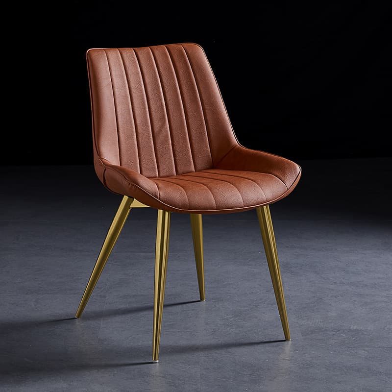 Outlined Faux Leather Upholstered Reliable Side Chair with Metal 4 Legs for Restaurant thumbnail 27