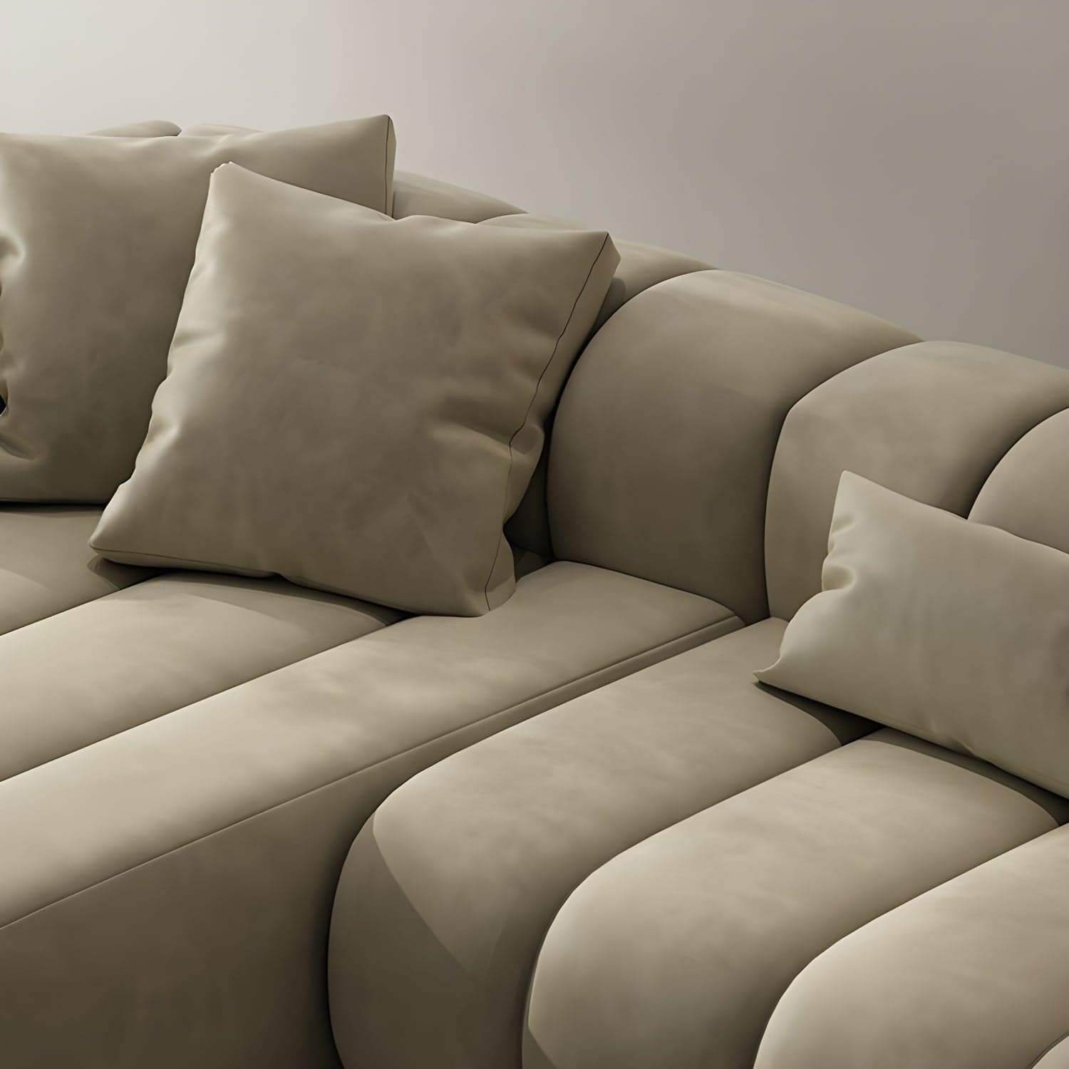 Scandinavian Green Sofa with Tuxedo Arm and Sewn Pillow Back thumbnail 11