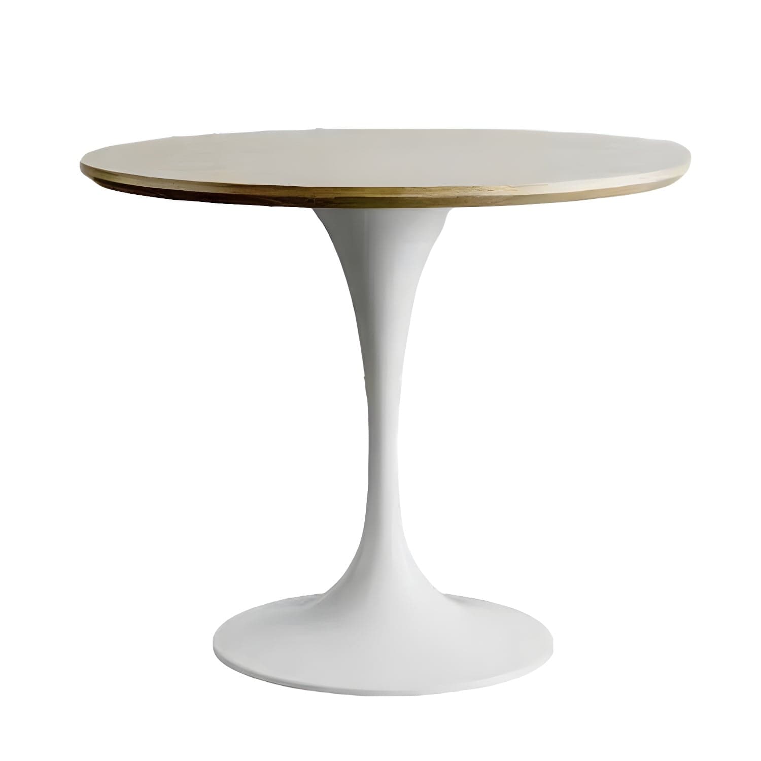 Scandinavian Standard Height Round Wood-Top Dining Table, Metal Tulip Base, Simple Assembly thumbnail 8