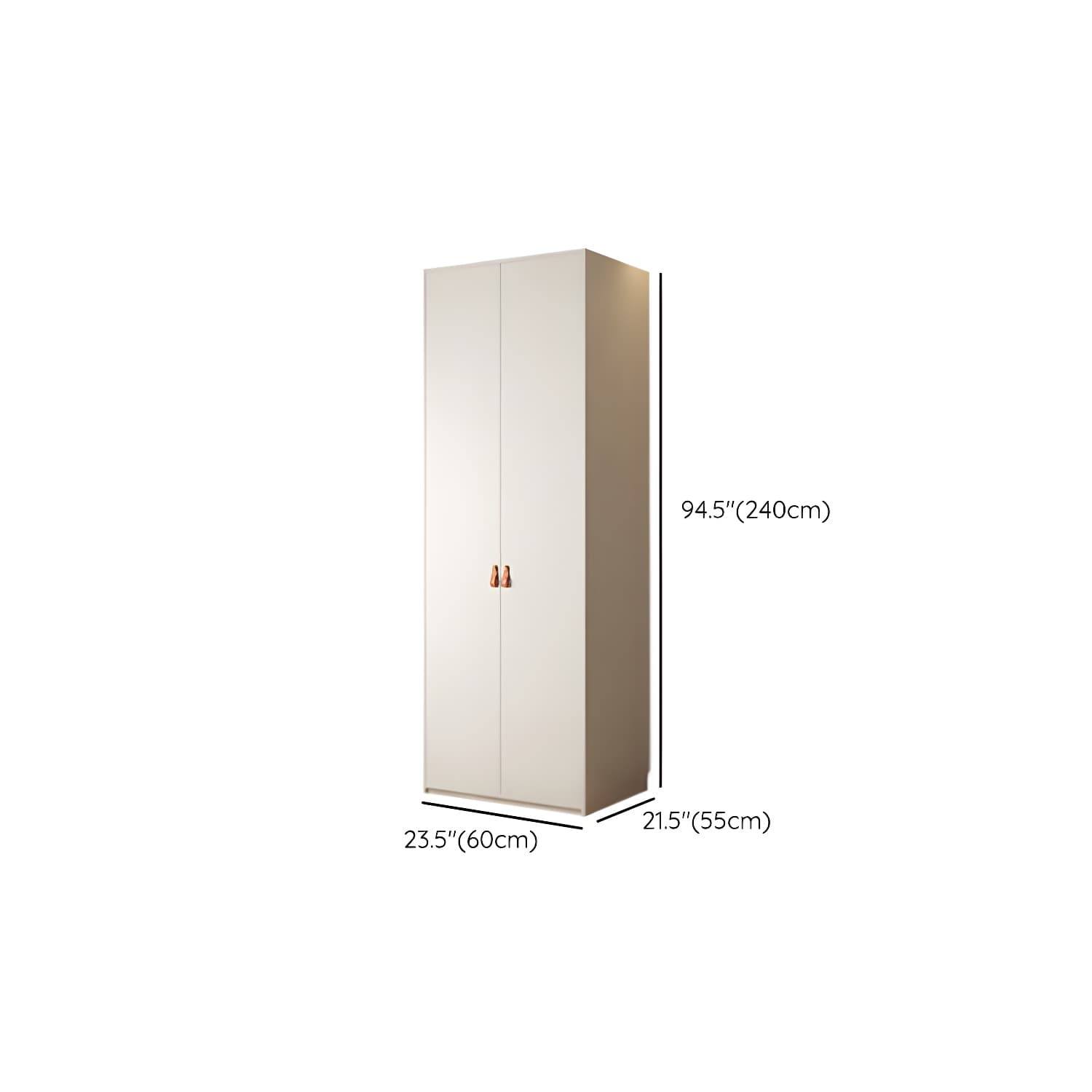 Modern White Wardrobe Cabinet Engineered Wood Wardrobe with Garment Rod thumbnail 21