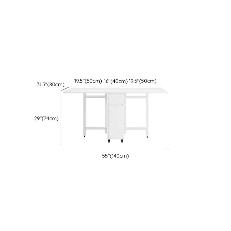 Scandinavian Wood Drop Leaf Dining Table with Storage and Expandable Design thumbnail 13