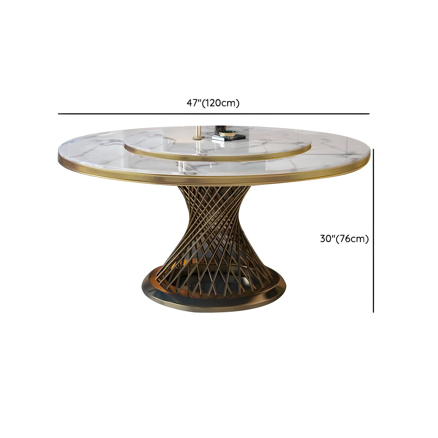 1/5/7/9 Pcs Dining Set with Round Marble Table and Padded Chairs thumbnail 11