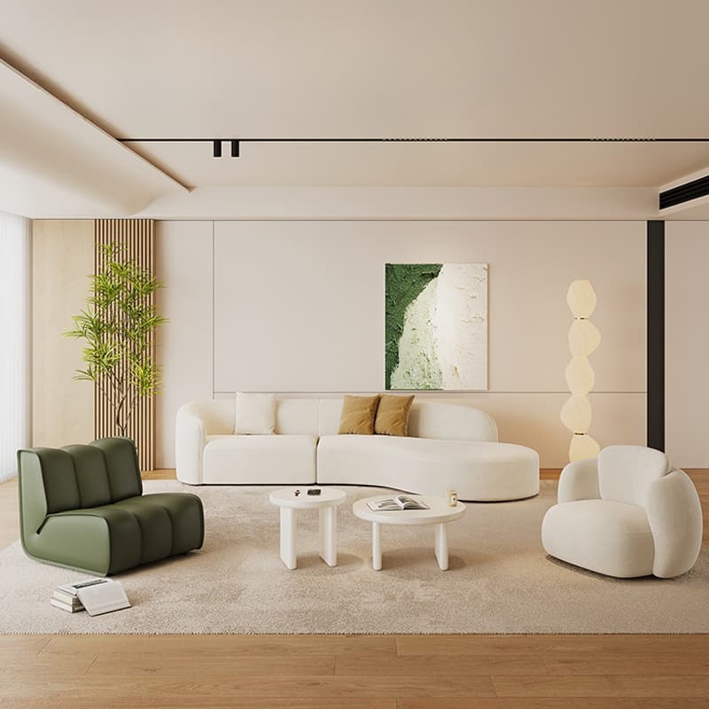 Living Room Use Arced/Straight Natural Wood Right Hand Facing/Horizontal Corner Sectional/Sofa with Concealed Support for 5/6 Person/for 2 thumbnail 3