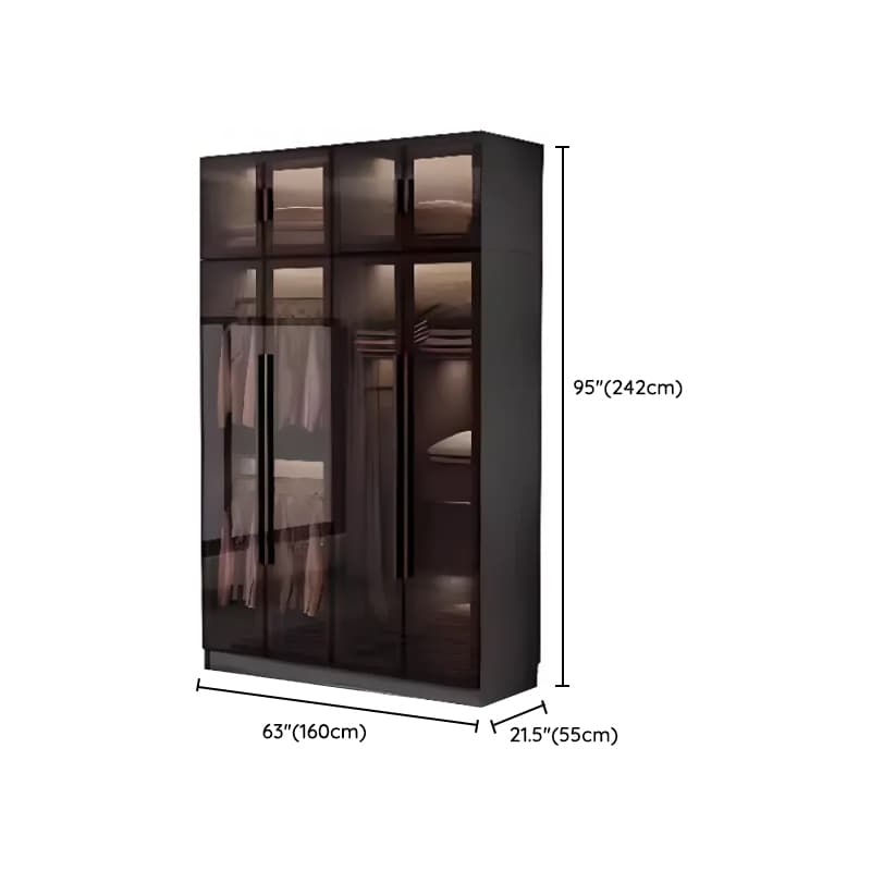 Charcoal Modish Timber Self-supporting Cabinet Armoire with Soft Close Drawer and Door, Hanging Rod thumbnail 17