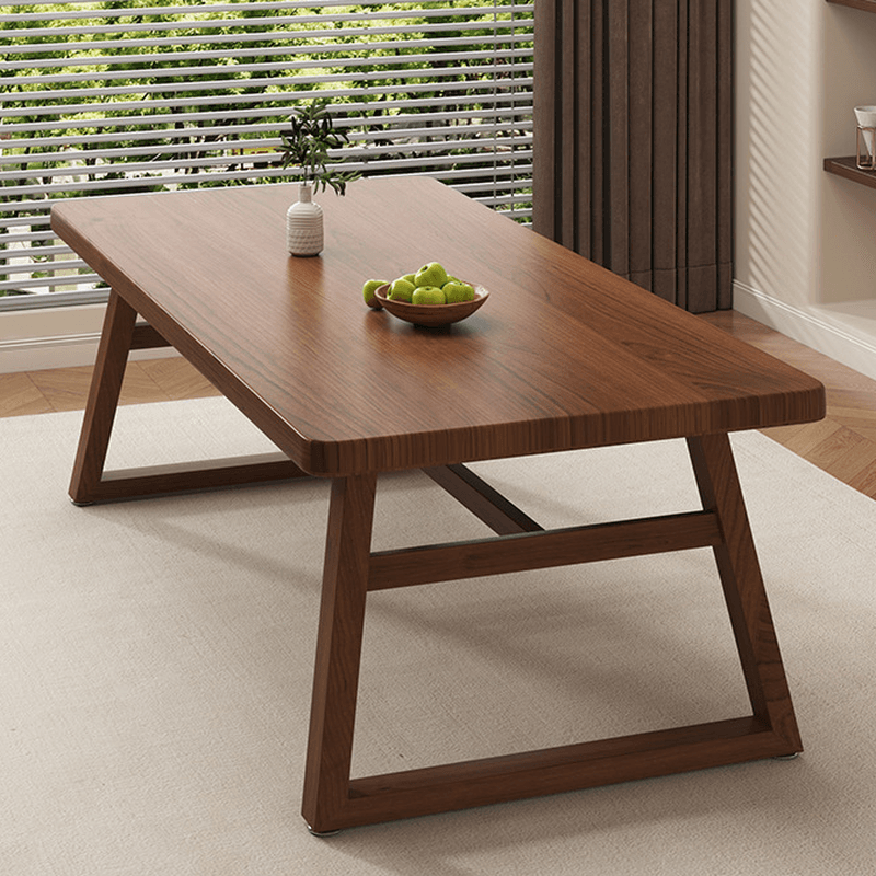 Rectangle Manufactured Wood Dining Table Set for 6/4 People with Padded Chairs, Back Support, and Brown Top thumbnail 6